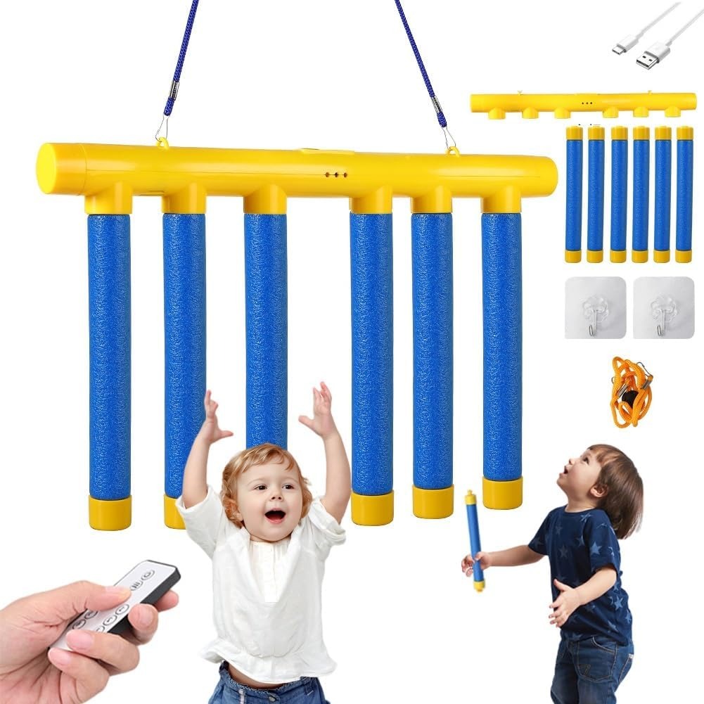 The Reflex Game by My Store featuring a colorful handheld reflex testing device with buttons and a bright display screen.